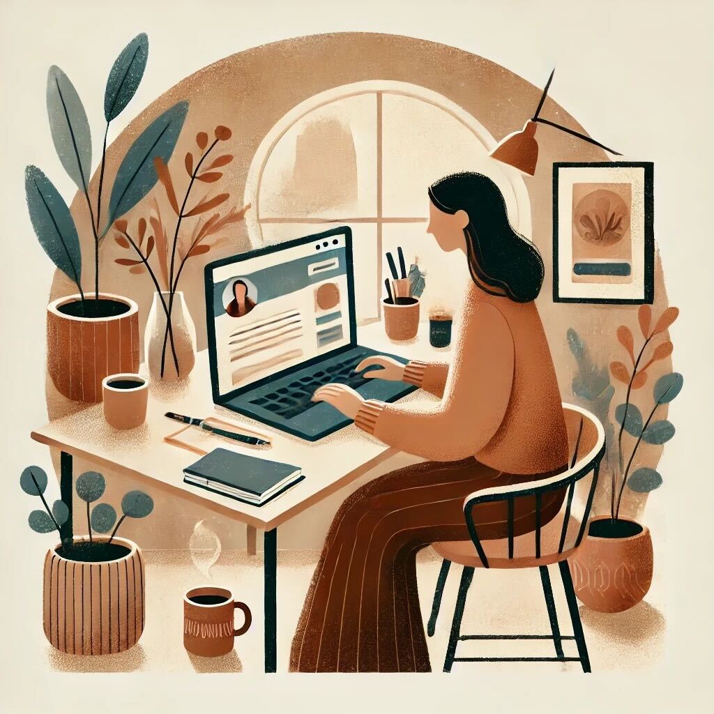 8FFADD49-7060-4F67-A7E5-39E4CD94DFED Une femme faisant une recherche en ligne sur des professionnels de la parentalité